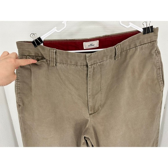 Docker D3 Mens Brown Flat Front Relaxed Fit Casual Pants Size W38 x L29 - Picture 4 of 12